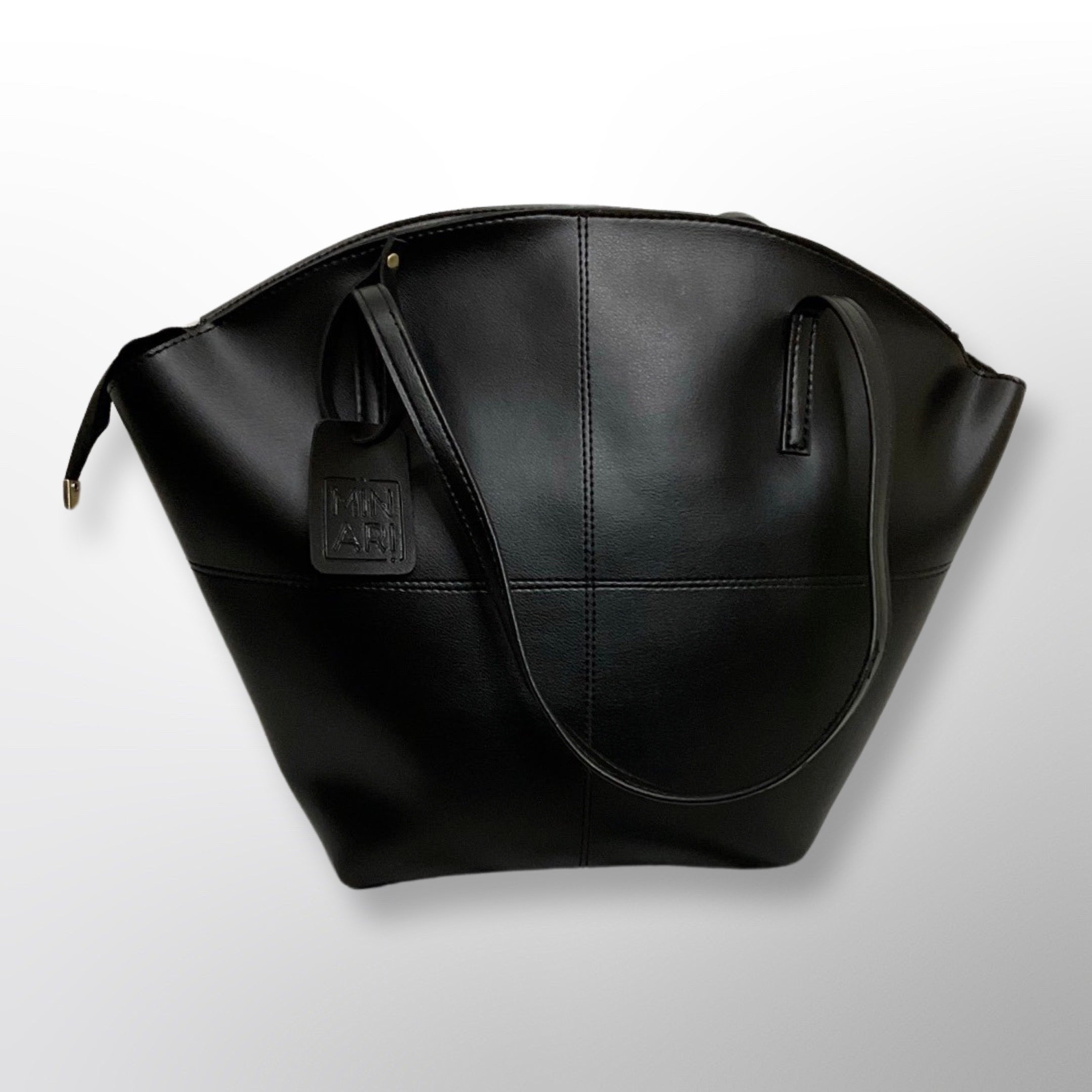 Carly Black Shoulder Tote Bag