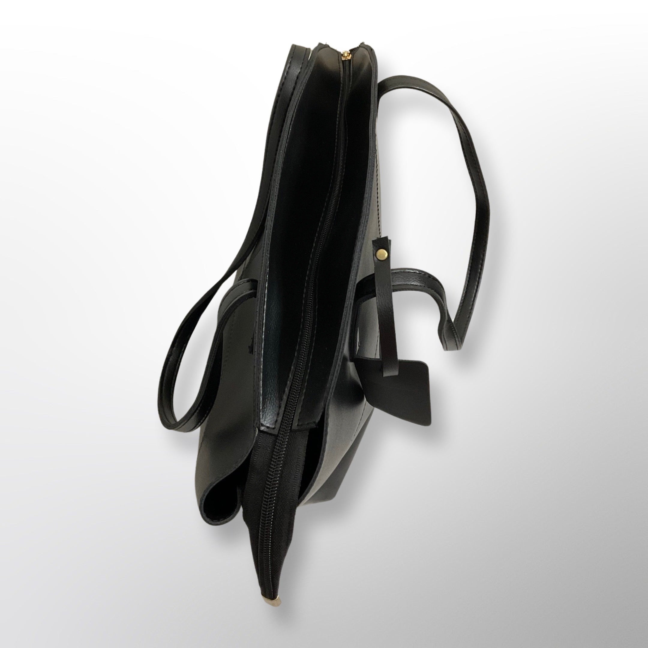 Carly Black Shoulder Tote Bag