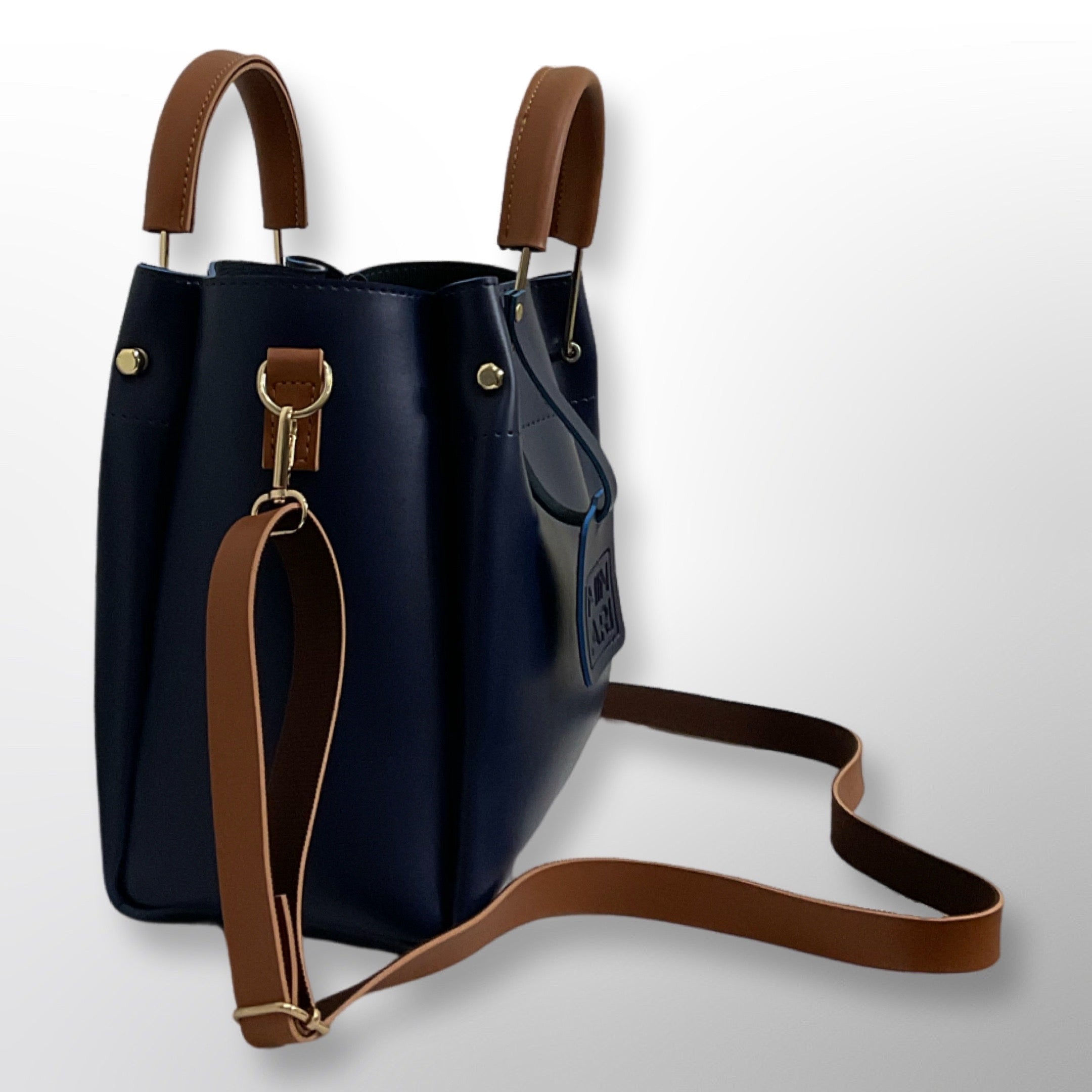 Helen 3 Piece Blue Handbag Set - Top Handle, Shoulder & Wallet