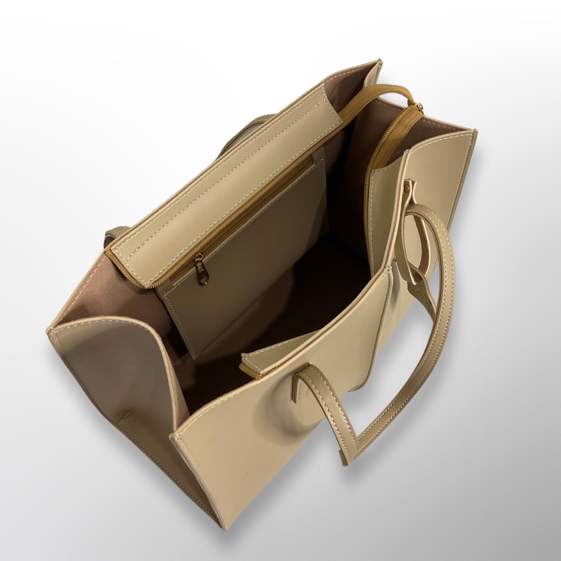 Ivy Beige Tote Shoulder Bag