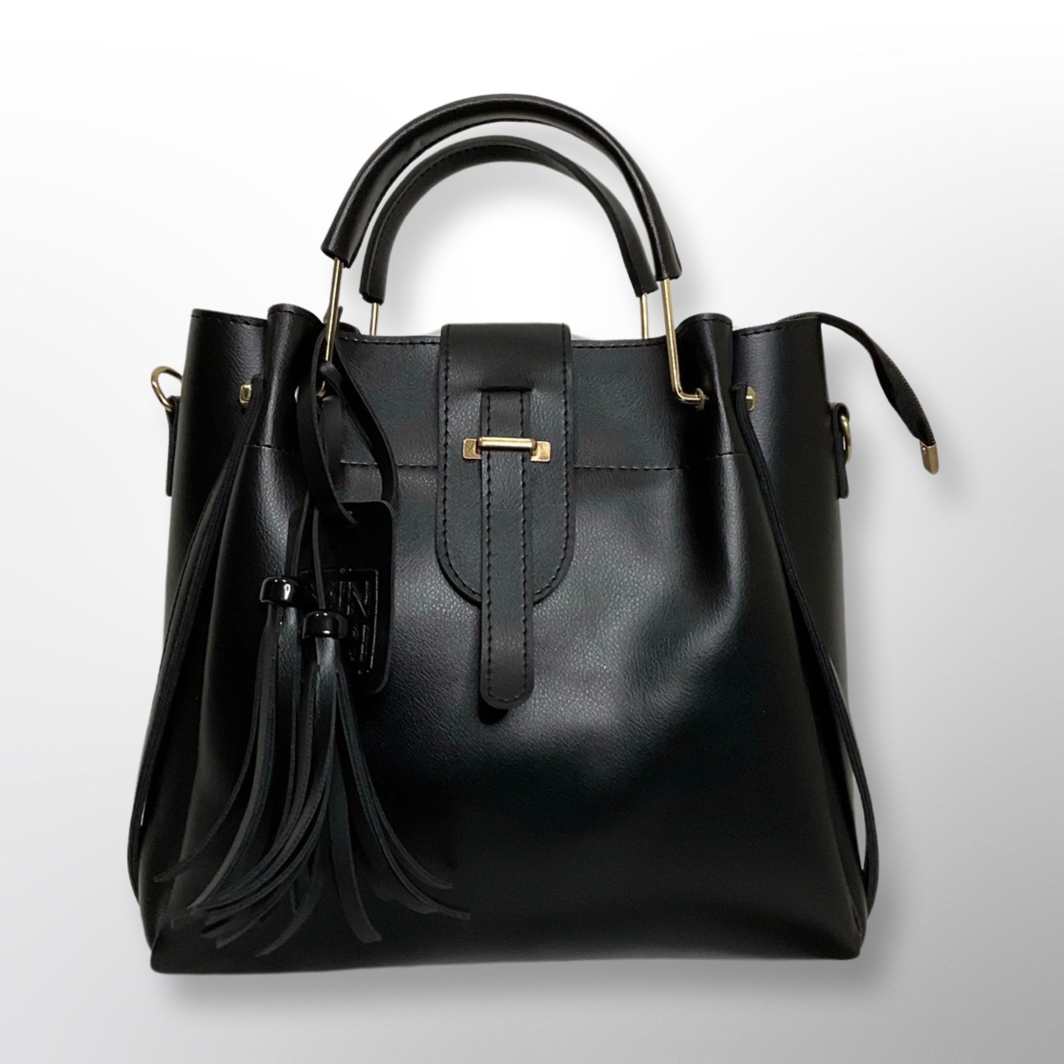 Grace 3 Piece Black Bag Set - Top Handle, Shoulder & Wallet