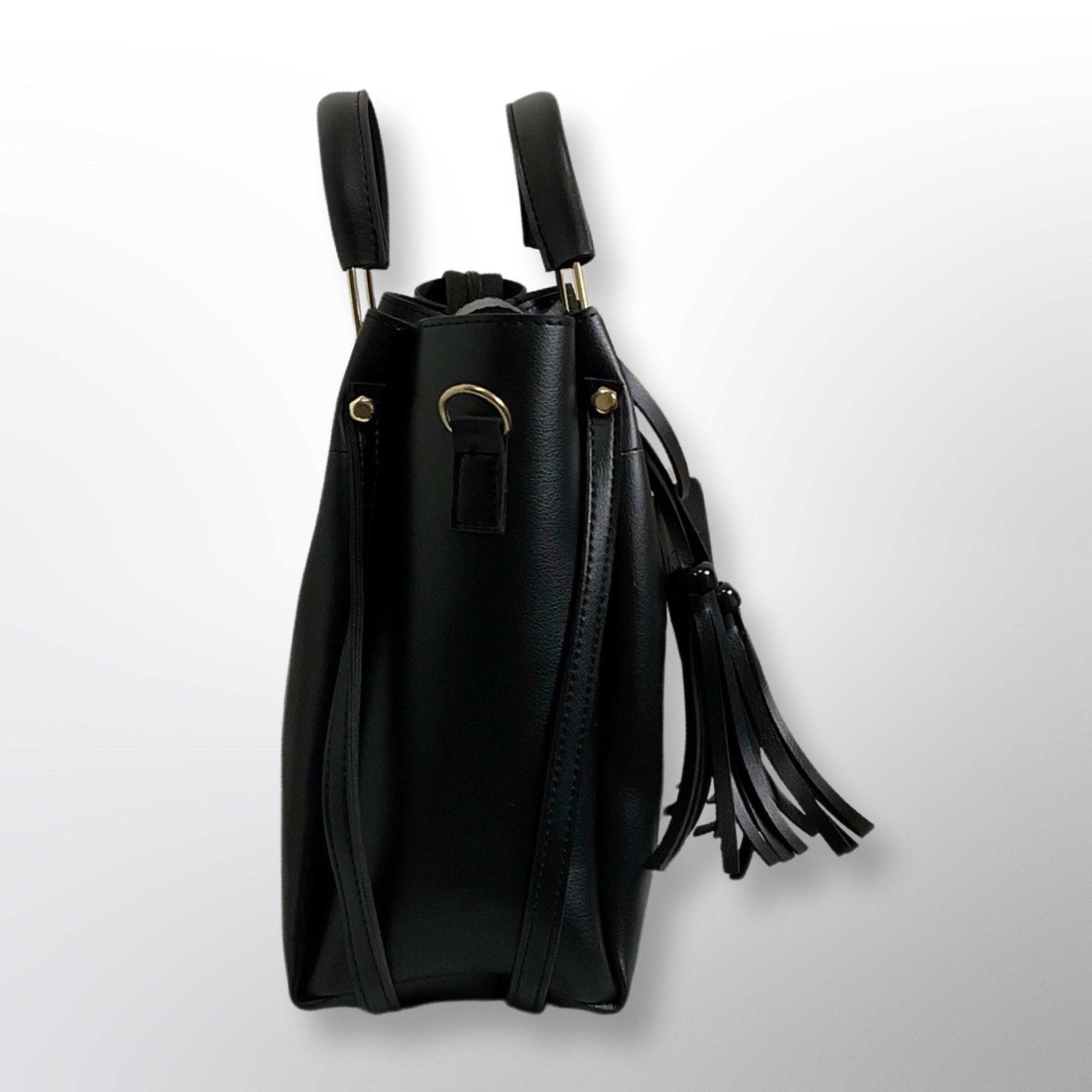 Grace 3 Piece Black Bag Set - Top Handle, Shoulder & Wallet