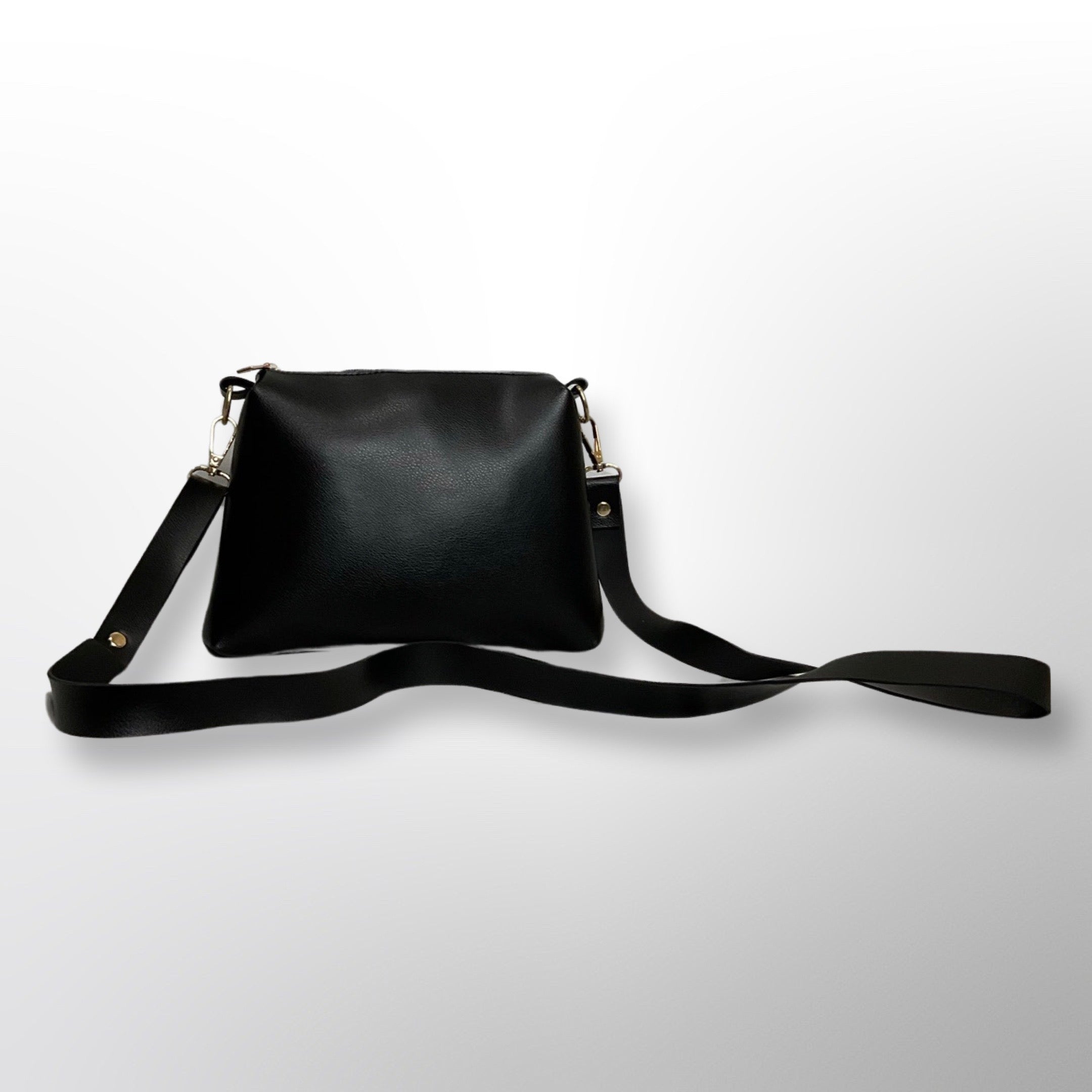 Grace 3 Piece Black Bag Set - Top Handle, Shoulder & Wallet